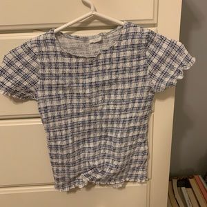 Zara girls plaid rutched top